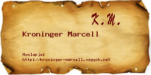 Kroninger Marcell névjegykártya